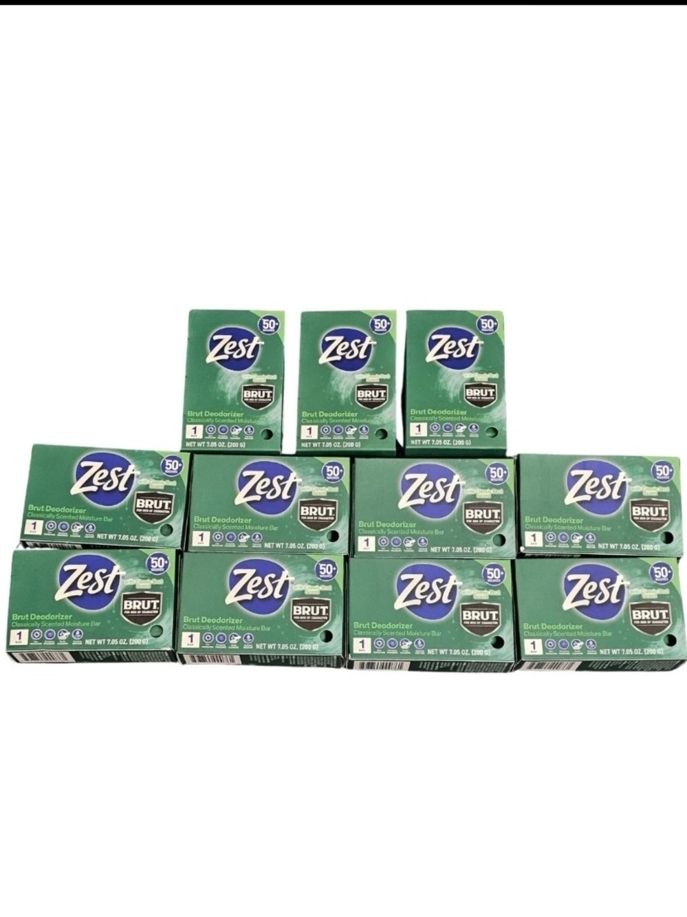 Lot Of 11 Zest Brut Deodorizer Classic Scent Moisture Bar Soap 7.05 Oz New